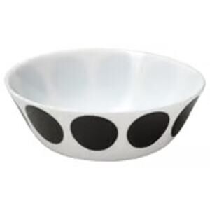 IKEA OFTAST White Black Dot 6" Bowl Durable Tempered Glass Stackable Set of 4